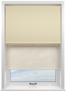 Rimini (Blackout), Ecru & Optima Linen - Double Roller Blind